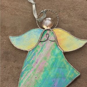 Iridescent Angel Ornament 4” or can be used as a Suncatcher